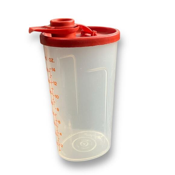 Tupperware Sweet Saver Syrup Dispenser Honey Condiment Paprika Red 640 Vintage - Picture 3 of 14